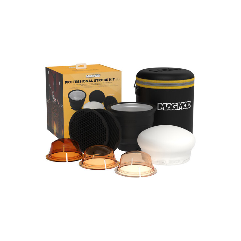 Strobe Modifiers MagMod XL Starter Strobe Kit – Collapsible Modifier System For Studio Strobes, With Reflector, Grid & Sphere Strobe Light Modifiers