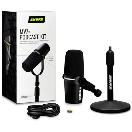 Microphone Shure MV7+ Podcast Microphone Stand Kit (black