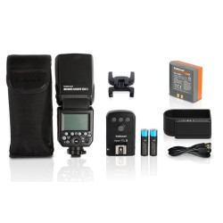 светкавица Hahnel MODUS 600RT - Nikon + Universal Flash Accessory Kit (употребяван)