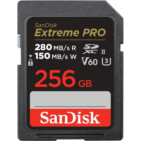 SANDISK EXTREME PRO SDXC 256GB UHS-II V60 R:280MB/SW:150MB/S SDSDXEP-256G-GN4IN