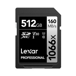 Memory card Lexar {5F} LEXAR PROFESSIONAL SDXC 512GB 1066X UHS-I R160/W120MB/S U3 LSD1066512G-BNNNG