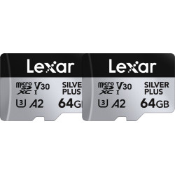 карта Lexar Professional Silver Plus Micro SDXC 64GB UHS-I 2 бр.