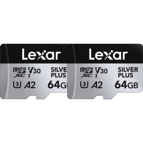 Professional Silver Plus Micro SDXC 64GB UHS-I 2 pcs.