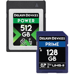 Kit Delkin Devices Power CFexpress Type B 512GB + Prime 128GB UHS-II SDXC