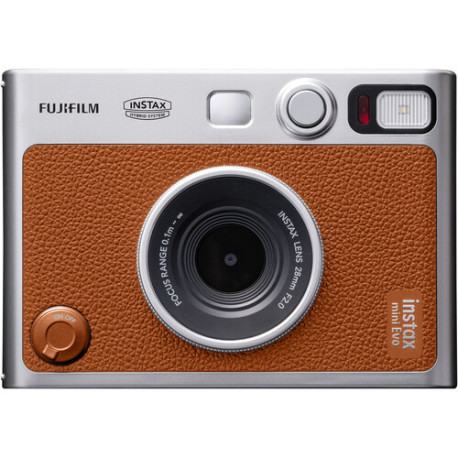  фотоапарат за моментални снимки Fujifilm Instax Mini Evo Hybrid Instant Camera (кафяв) + фото филм Fujifilm instax mini 2x10