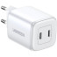 зарядно устройство Ugreen CD294 Nexode Dual USB-C PD Gan Fast Charger 45W (бял)