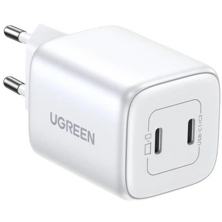 зарядно устройство Ugreen CD294 Nexode Dual USB-C PD Gan Fast Charger 45W (бял)