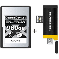 комплект Delkin Devices Black CFexpress 960 GB Type A + четец CFexpress Type A / SD UHS-II