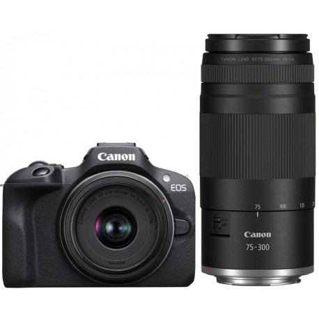  Canon EOS R100 + обектив Canon RF-S 18-45mm + обектив Canon RF 75-300mm F/4-5.6 + батерия Canon LP-E17