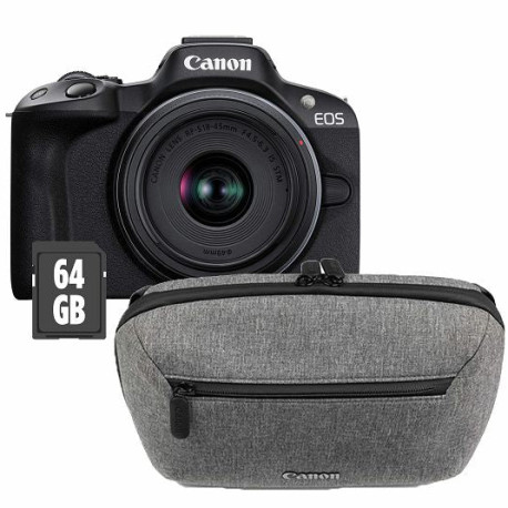 фотоапарат Canon EOS R50 Travel Kit (черен) фотоапарат Canon EOS R50 Travel Kit (черен)