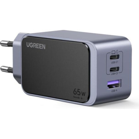 зарядно устройство Ugreen X553 Nexode Air 3-Port 2XUSB-C/USB-A GAN Fast Charger 65W зарядно устройство Ugreen X553 Nexode Air 3-Port 2XUSB-C/USB-A GAN Fast Charger 65W