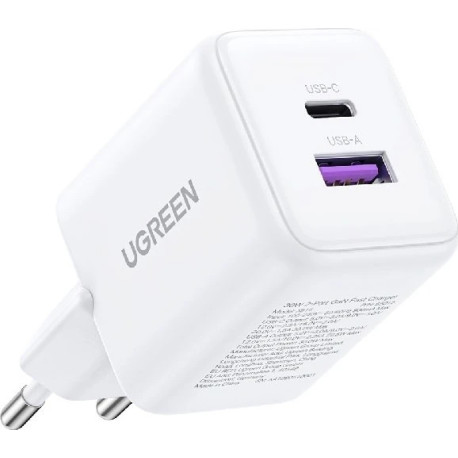Charger Ugreen X516 USB-C/USB-A Mini Charger 30W (white)