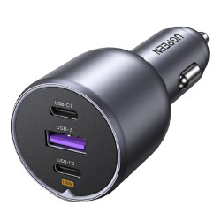 Ugreen EC705 3-Port USB-A/2xUSB-C Fast Car Charger 130W (grey) Ugreen EC705 3-Port USB-A/2xUSB-C Fast Car Charger 130W (grey)