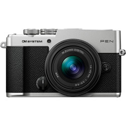  OM SYSTEM (Olympus) PEN (сребрист) + обектив OM SYSTEM (Olympus) 14-42mm f/3.5-5.6 III