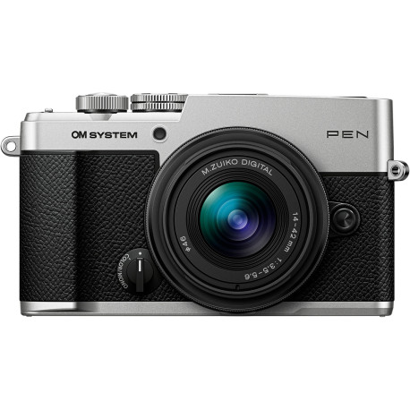 фотоапарат OM SYSTEM (Olympus) PEN (сребрист) + обектив OM SYSTEM (Olympus) 14-42mm f/3.5-5.6 III фотоапарат OM SYSTEM (Olympus) PEN (сребрист) + обектив OM SYSTEM (Olympus) 14-42mm f/3.5-5.6 III